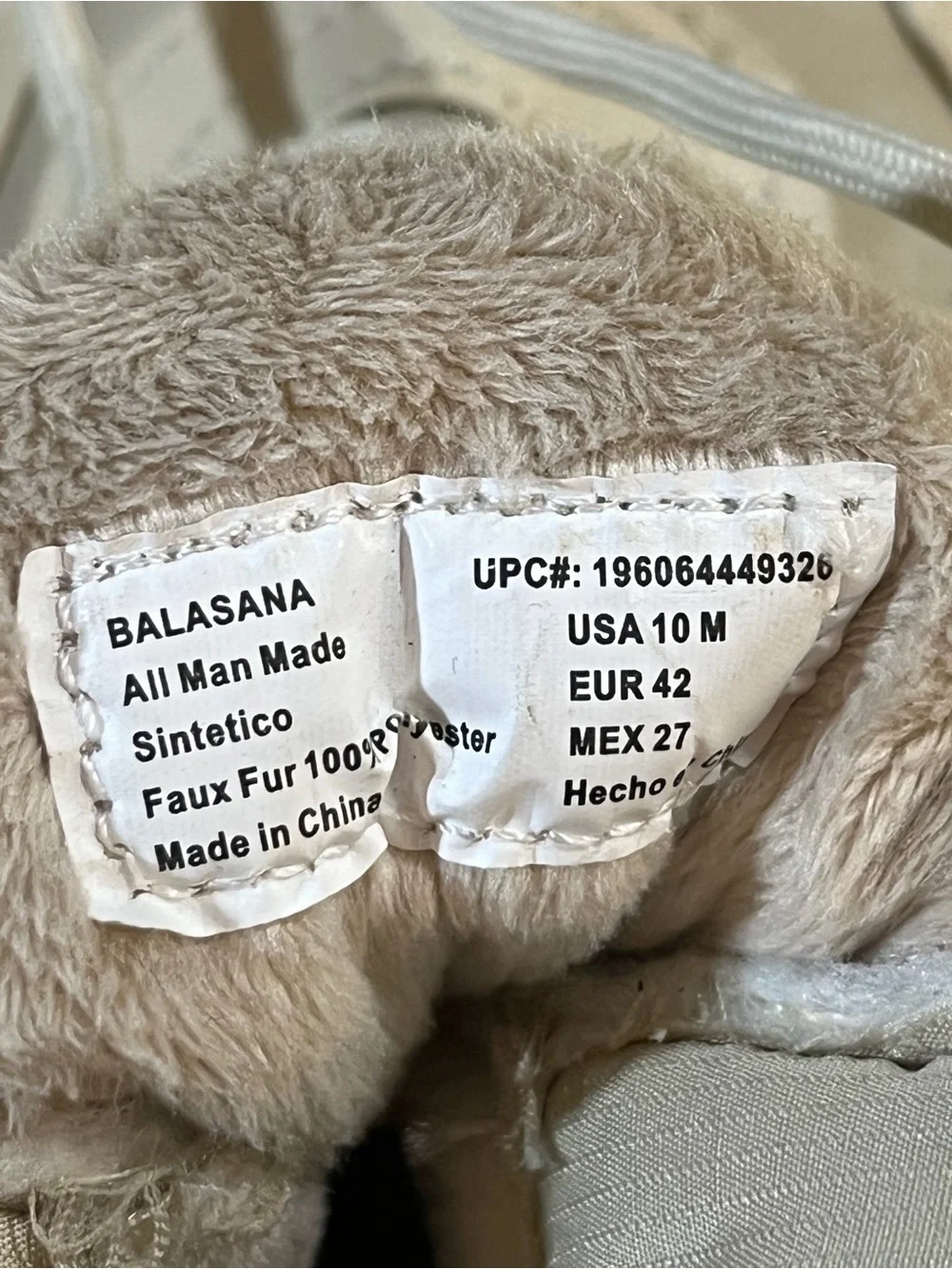 Women's Beige Faux-Fur Lined Winter Sneakers